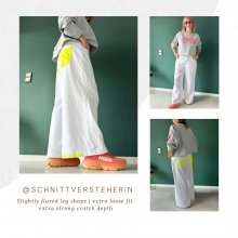 Design example for pattern of slightly flared baggy jeans extra casual