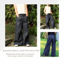 Design example for pattern of slightly flared baggy jeans with a regular fit