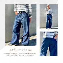 Design example for pattern of straight baggy jeans