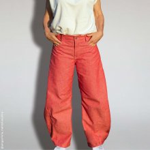 barrel-leg-mid-waist-jeans-hj04-extra-starke-bein-formung-Vorderansicht Designbeispiel für Schnittmuster Barrel-Leg-Jeans HJ04 in Vorderansicht