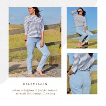 girlfriend jeansschnittmuster leicht konisch, schmal, aus nicht dehnarem denim