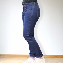 Stretch-jeans-hj01-side Design example for pattern of women's stretch jeans in side view