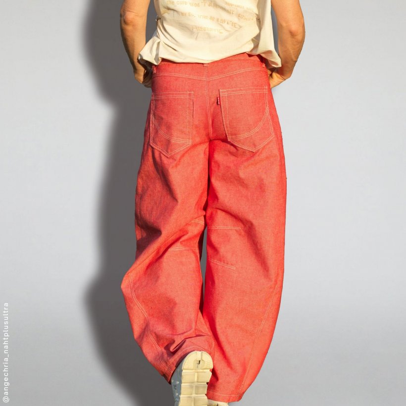 barrel-leg-mid-waist-jeans-hj04-back-view Design example for pattern Barrel-Leg-Jeans HJ04 in back view