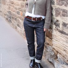 Frauen-Selvedge-jeans-hj06-low-waist-tapered-modern-vorderansicht Designbeispiel für Schnittmuster Frauen-Selvedge-Jeans HJ06 in Vorderansicht