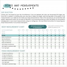 womens-selvedge-jeans-hj06-low-waist-tapered-modern-measurements Body and finished measurement charts for women's selvedge jeans pattern HJ06