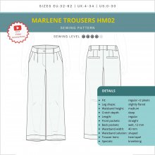 Marlene-pants-with 2-pleats-HM02-sewing-pattern-details Detailed overview of the Marlene HM02