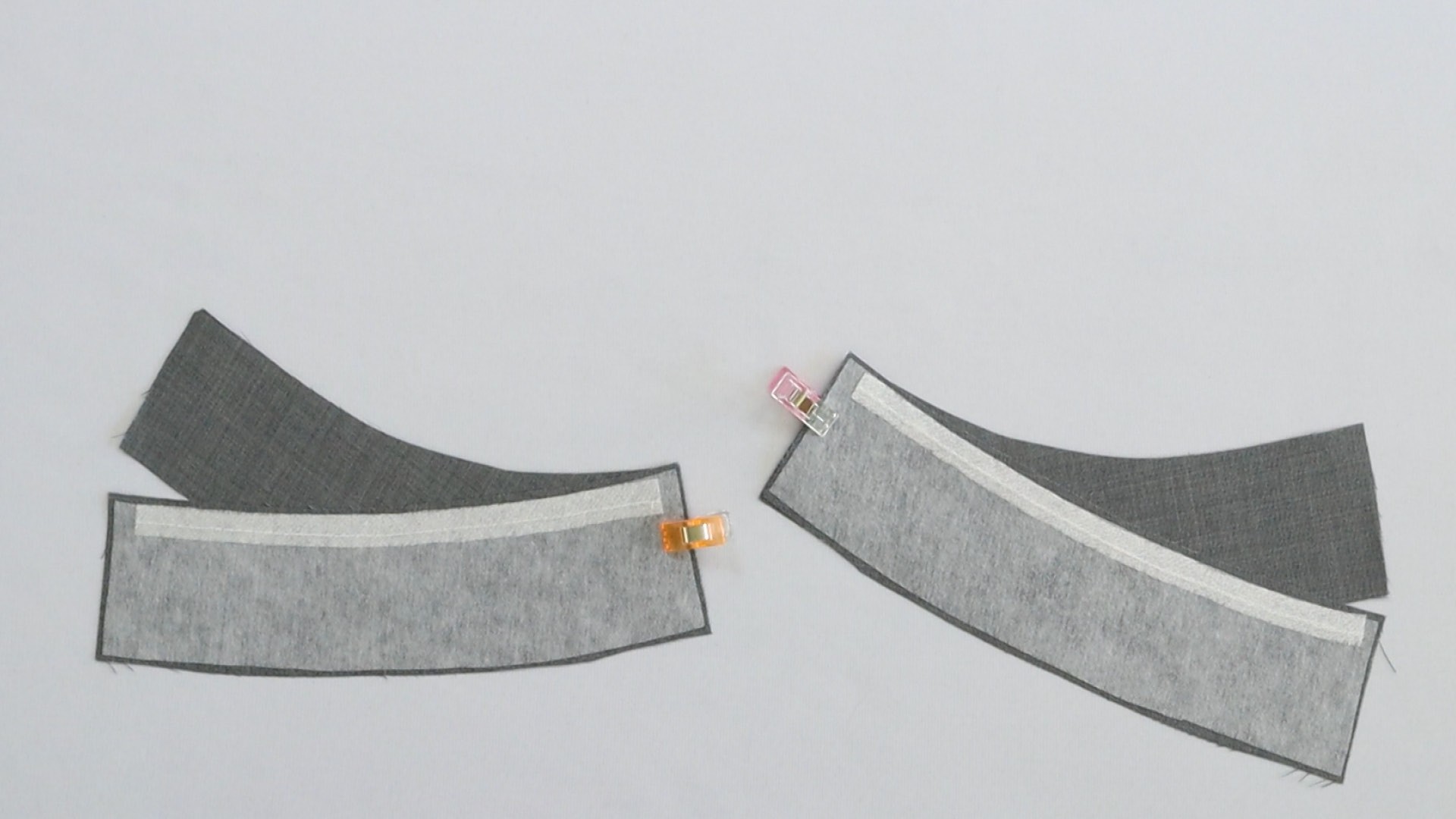 Hose mit angeschnittenem Bund zur Anprobe vorbereiten - Seitennaht der Bundbelege nähen