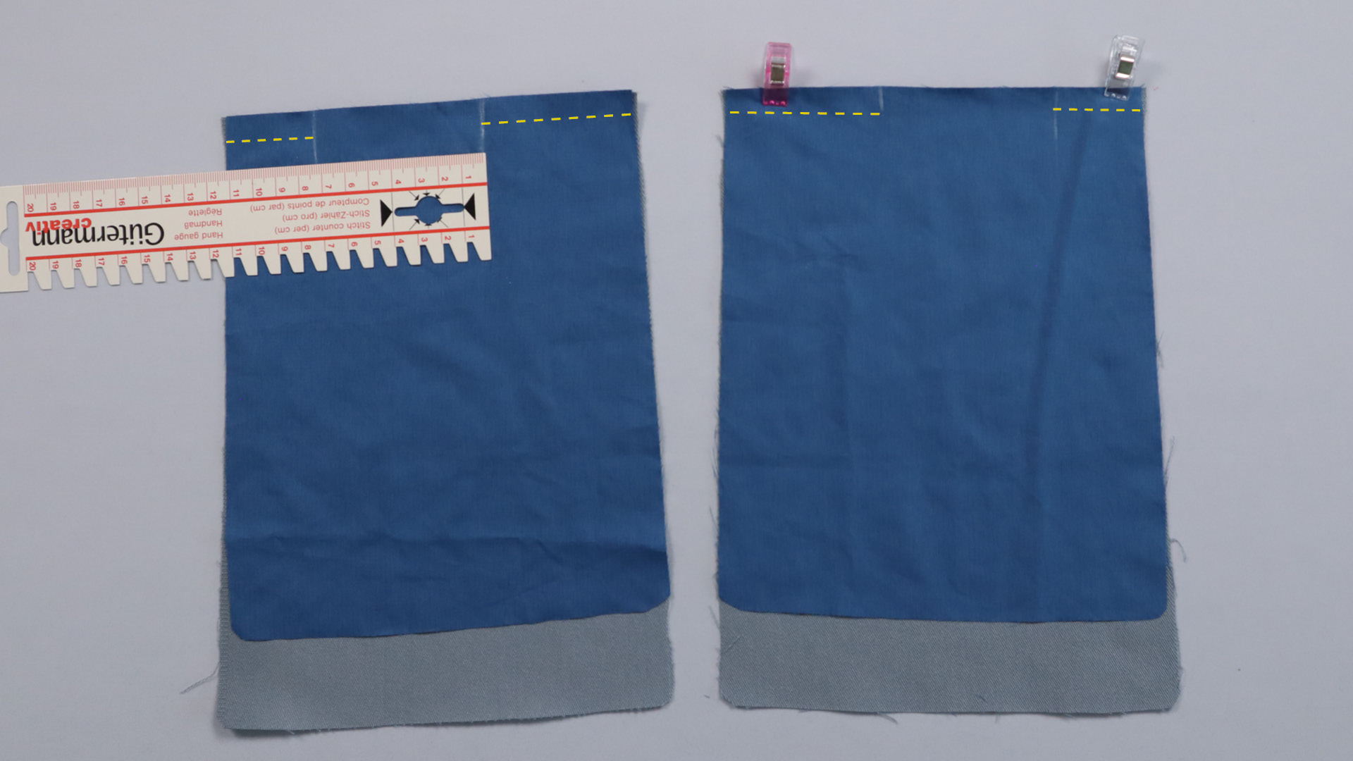 Parka mit Kapuze nähen - Das Taschenfutter wird an den äußeren Taschenbeutel genäht.