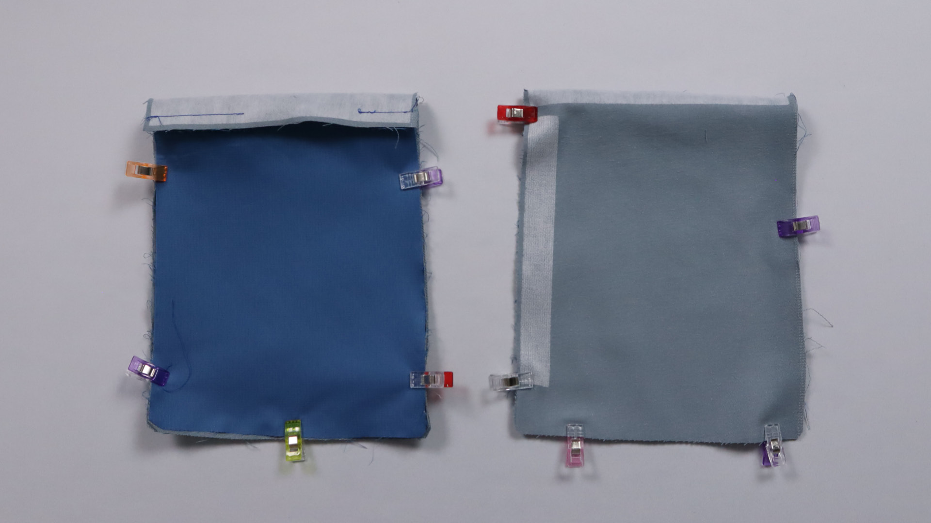 Parka mit Kapuze nähen - Das Futter wird über den unteren Taschenbeutel geklappt.