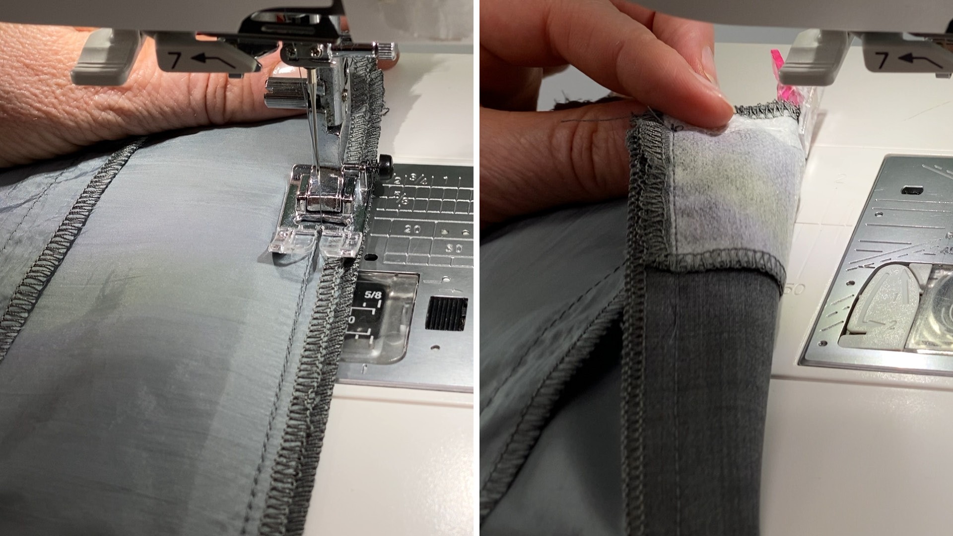 Hosenschlitz mit Reißverschluss und angeschnittenen Bund nähen - Bundbeleg annähen