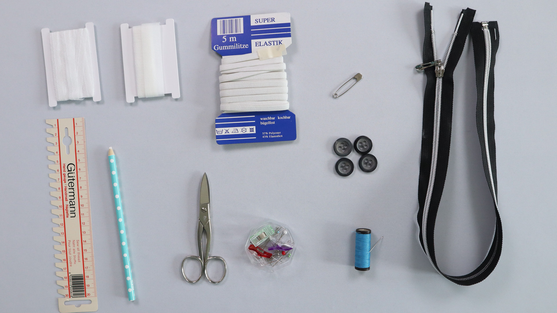 Jacke mit Kapuze nähen - benötigtes Zubehör