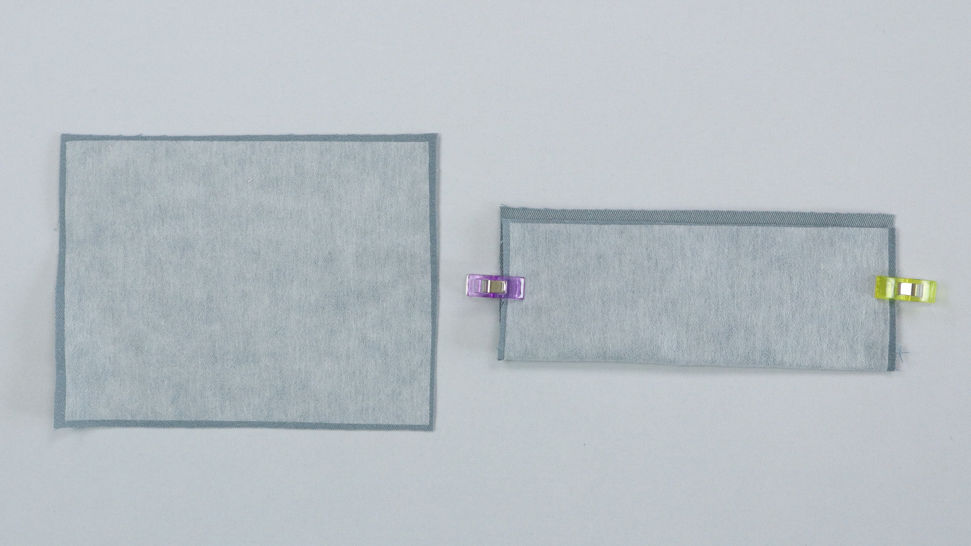 Jacke mit Kapuze nähen - Einlage wird auf die Taschenpatte gebügelt.