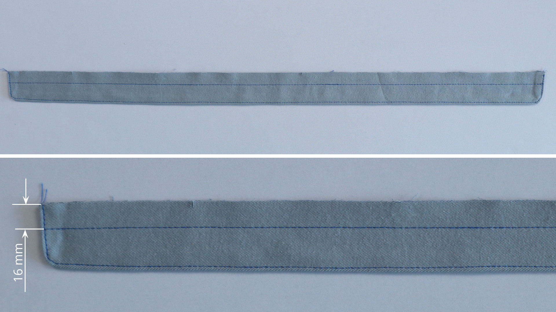 Jacke mit Kapuze nähen - Sicherheitsnaht am Untertritt.