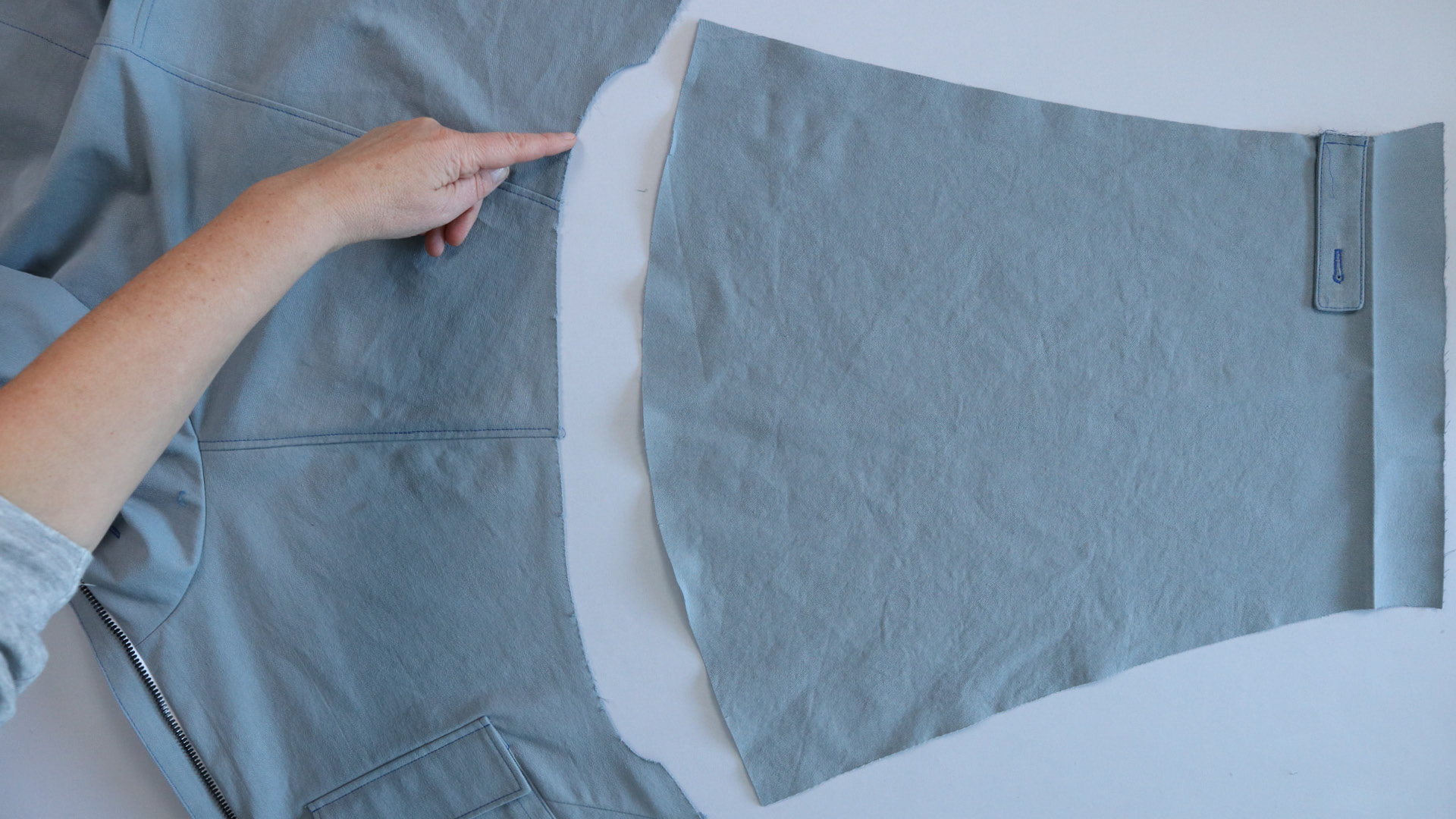 Jacke mit Kapuze nähen - Ärmel einsetzen