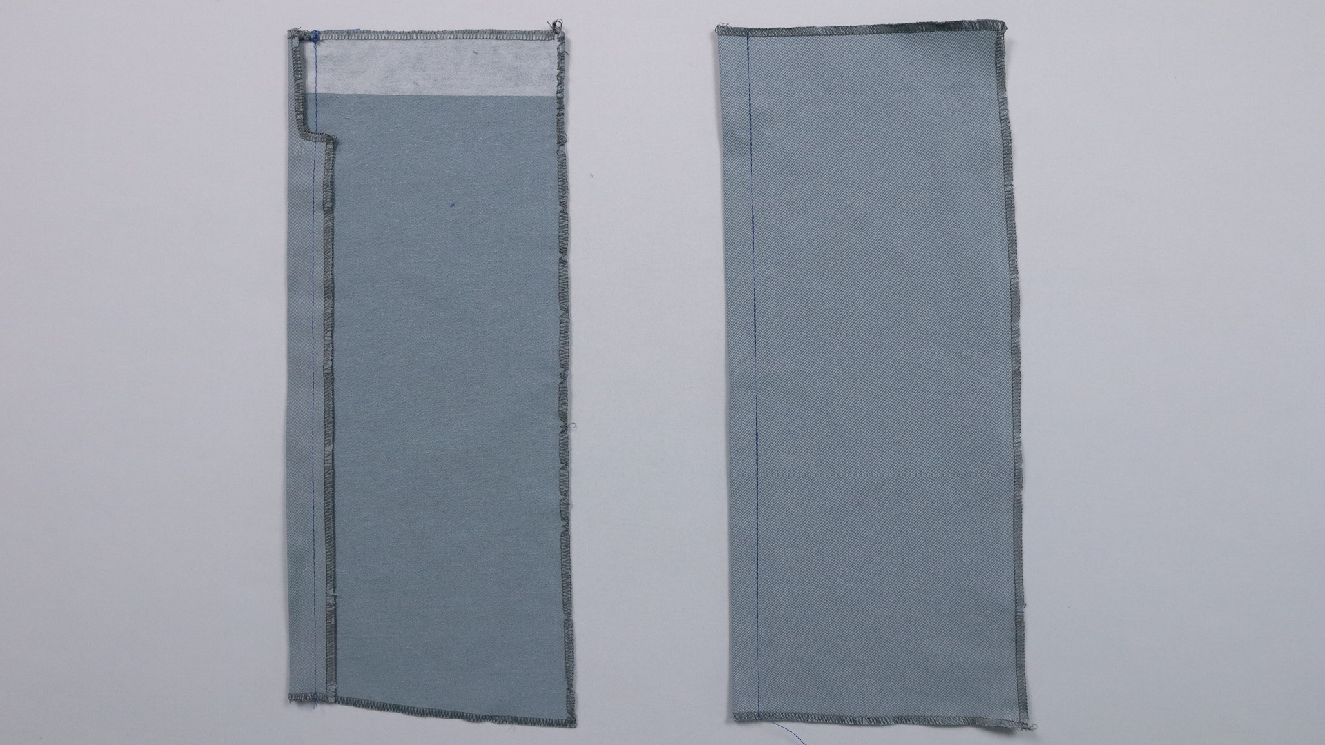 Jacke mit Kapuze nähen - Die Eingriffkante wird abgesteppt.