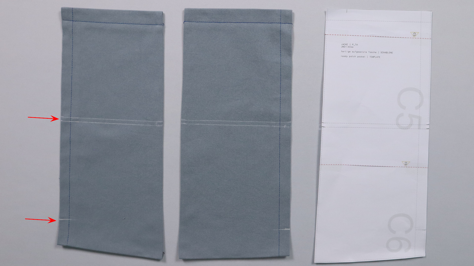 Jacke mit Kapuze nähen - Nähte markieren