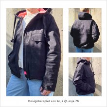 Schnittmuster-Jacke-mit-Kapuze-JM01-Uebersicht (2) Designbeispiele für Jacke mit Kapuze JM01 von Anja