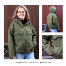 Schnittmuster-Jacke-mit-Kapuze-JM01-Uebersicht (3) Designbeispiele für Jacke mit Kapuze JM01 von Barbara