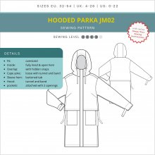 Parka with hood JM02 Sketch details