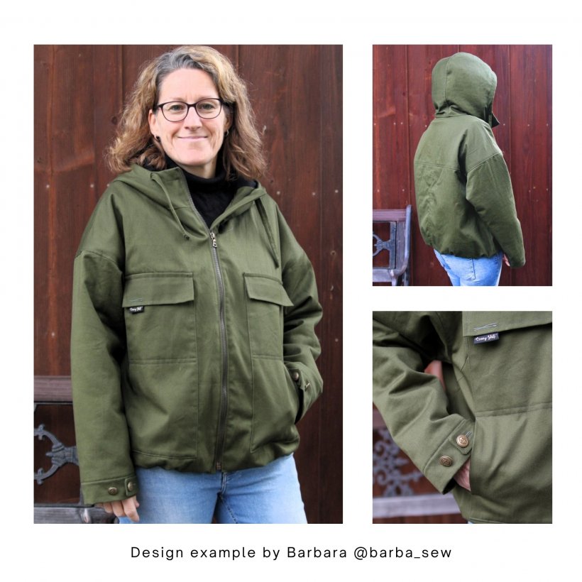 Design examples for the hooded jacket JM01 by Barbara