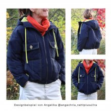 Schnittmuster-Jacke-mit-Kapuze-JM01-Angelika Designbeispiele für Jacke mit Kapuze JM01 von Angelika