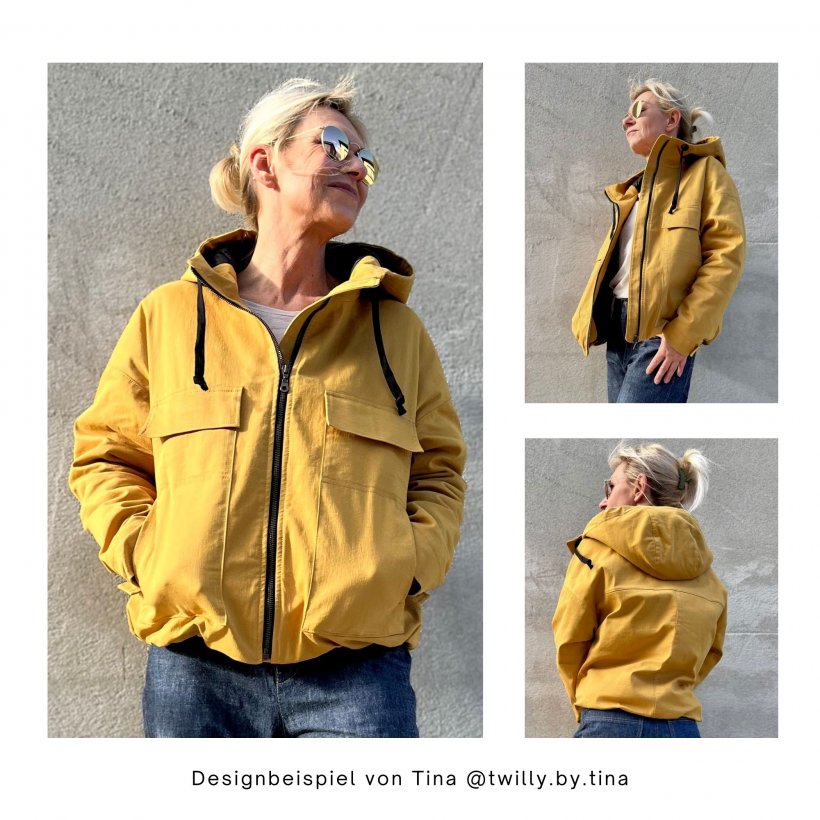 Designbeispiele für Jacke mit Kapuze JM01 von Tina