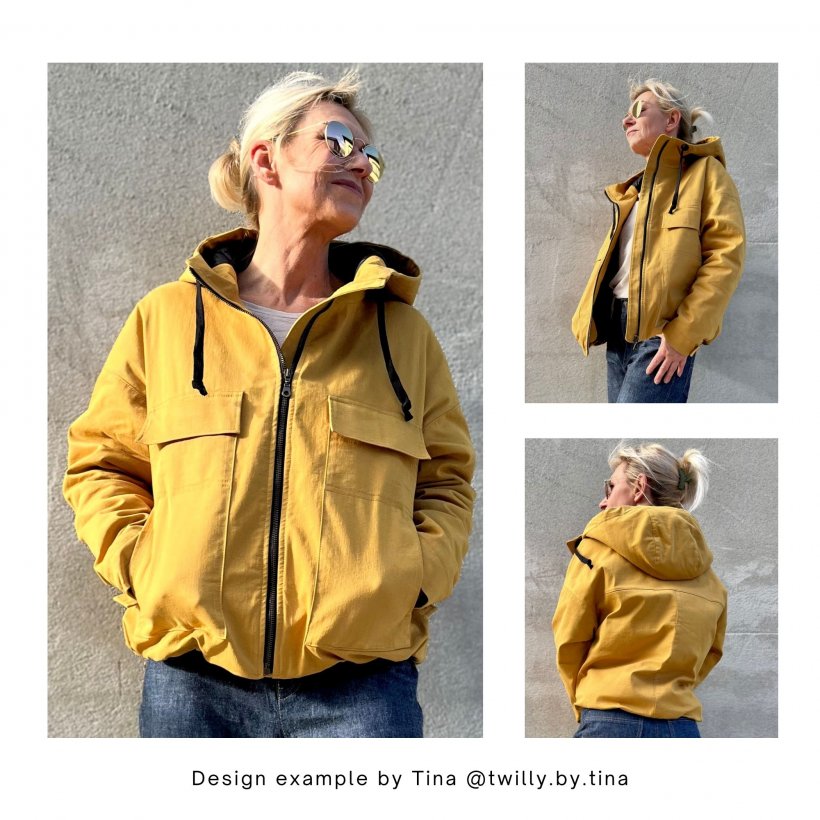 Designbeispiele für Jacke mit Kapuze JM01 von Tina