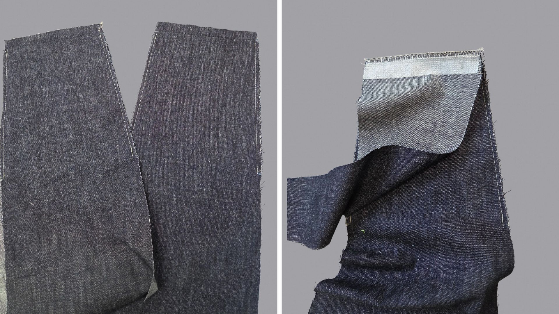 Das Bild zeigt das Nähen der seitlichen Tasche.