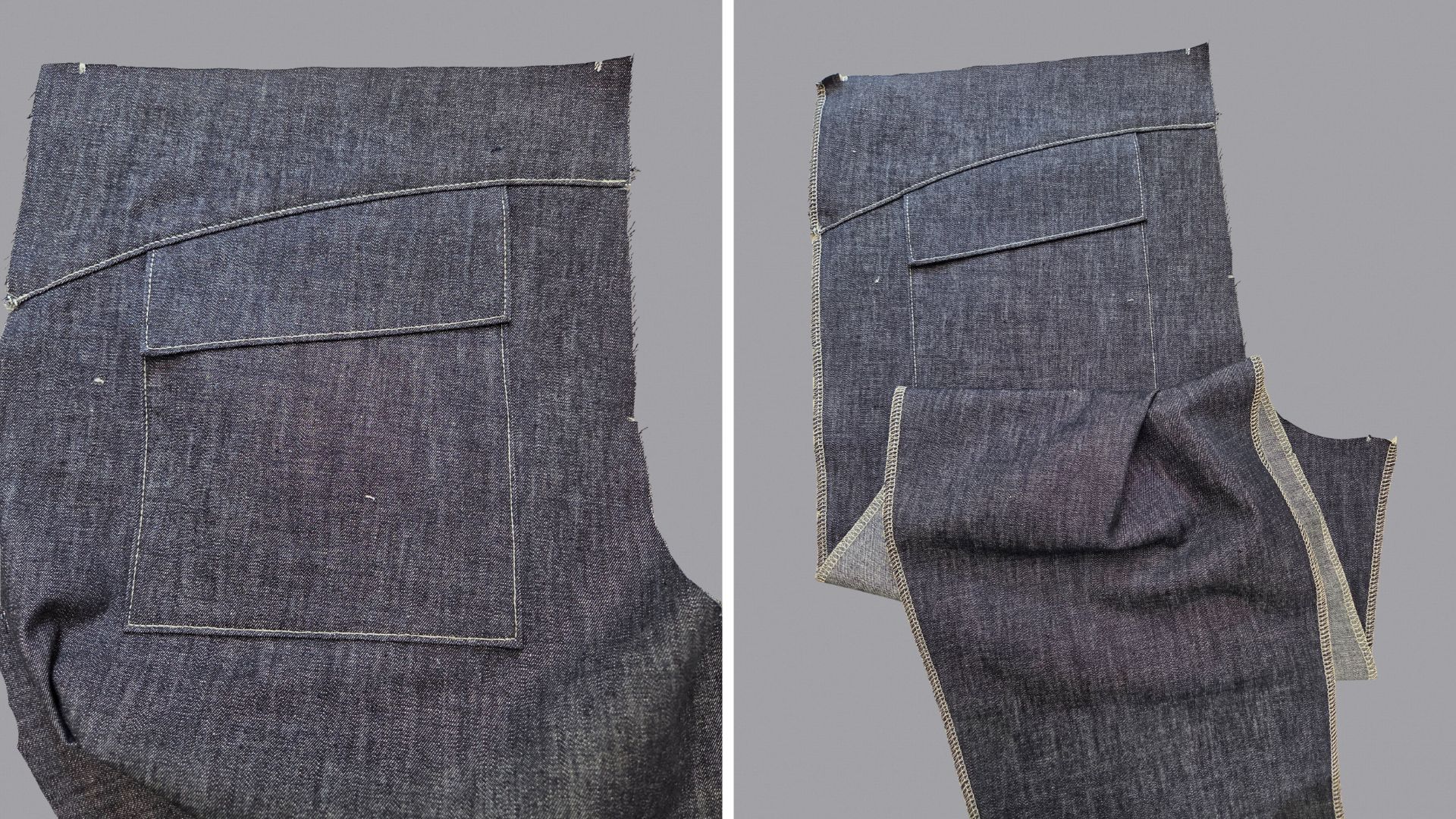 Das Bild zeigt das Absteppen des Sattels und Versäuberung der seitlichen Kanten.