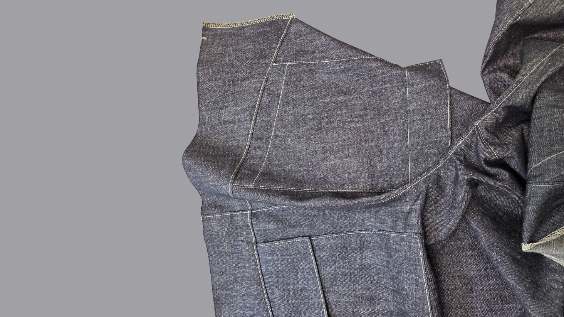 Das Bild zeigt das Absteppen der Schrittnaht.