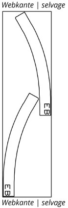 Zuschnittplan Einlage Barrelleg HJ10 Gr. 40