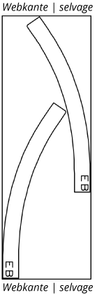 Zuschnittplan Einlage Barrelleg HJ10 Gr. 50