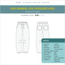 HE02-Easy-Barrel-Leg-Pants-Sketch (1) Skizze Easy-Barrel-Leg mit Gummibund