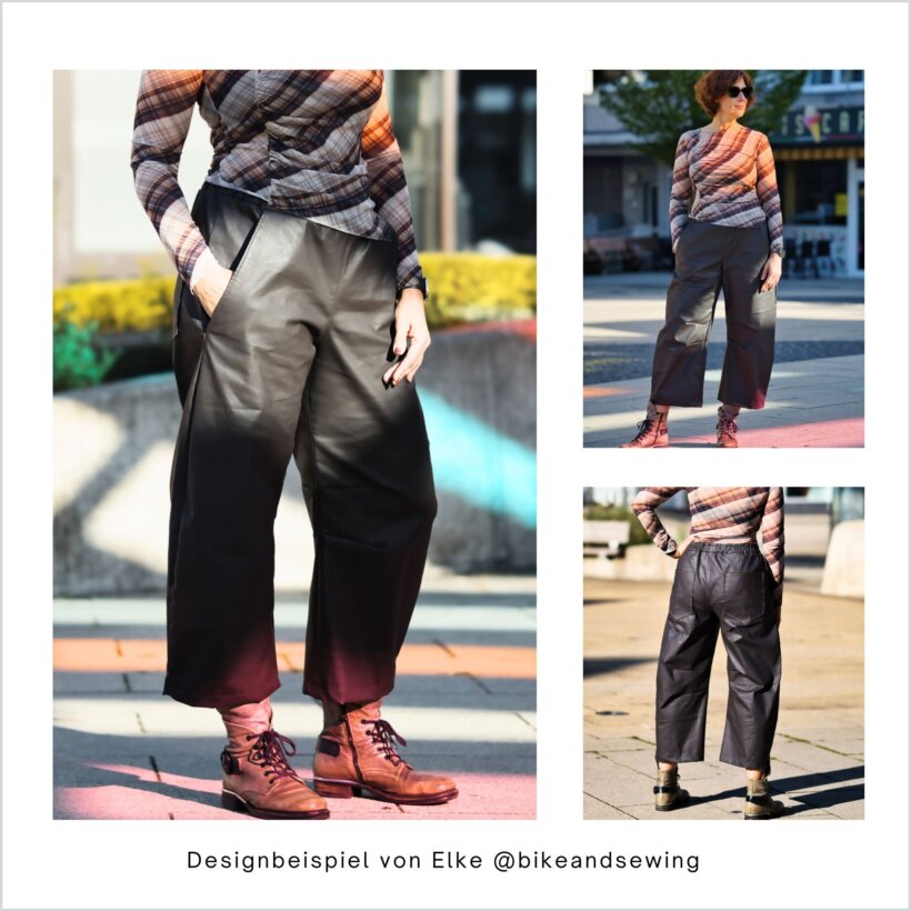 HE02-Easy-barrel-leg-hose-Designbeispiel-Elke Easy-Barrel-Leg HE02 mit Gummibund, genäht von Elke