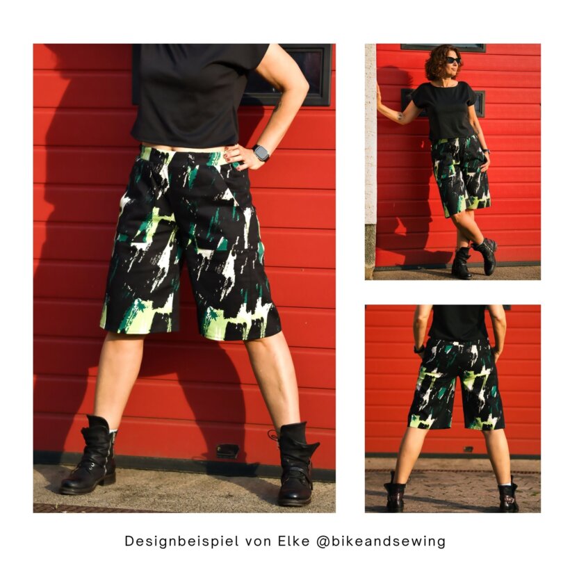 kurze Keja Barrel Leg Hose mit Gummibund, genäht von Elke