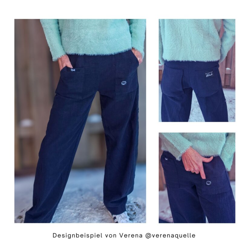 Barrel-Leg hose Tauko-keja mit Gummibund, genäht von Verana