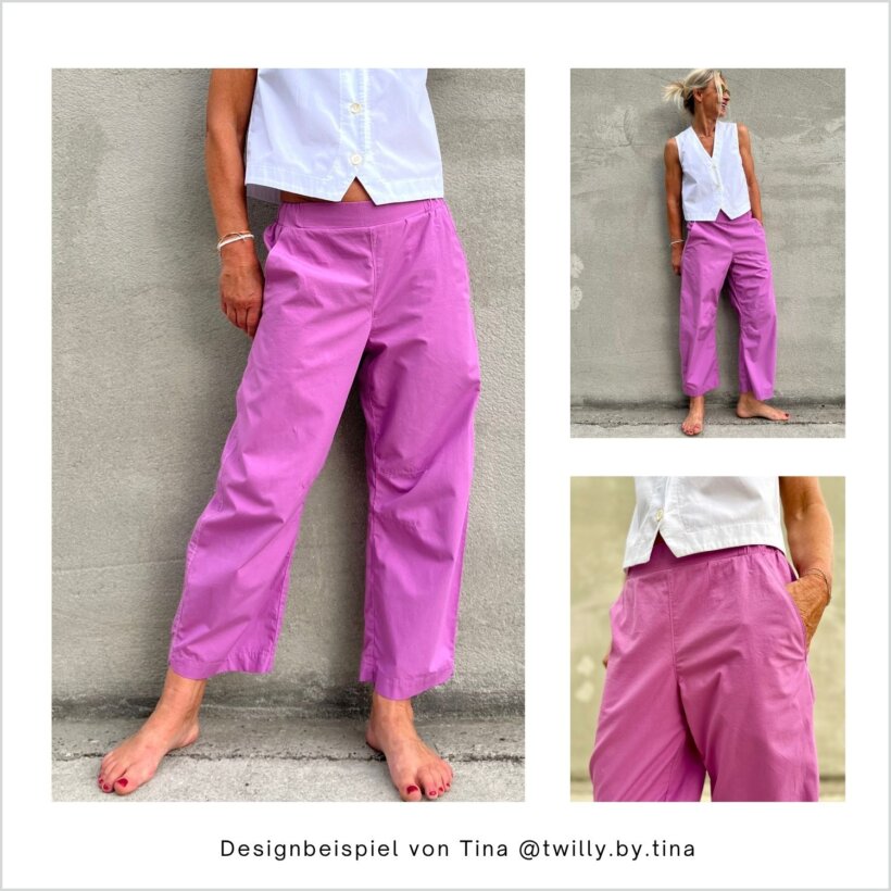 Designbeispiel HE02-Easy-barrel-leg-hose genäht von Tina in pink