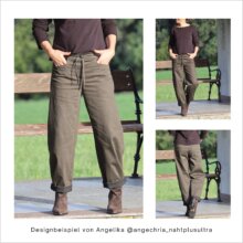 HE03-Easy-barrel-leg-hose-Designbeispiel-Angelika-kaki HE03-Easy-barrel-leg-hose Designbeispiel, genäht von Angelika in kaki
