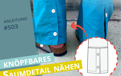 Titelbild für Anleitung zum nähen eines knöpfbaren Hosen-Saumdetails