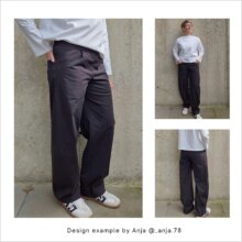 HE03 Easy Barrel-Leg Trousers Design Example, sewn by Anja